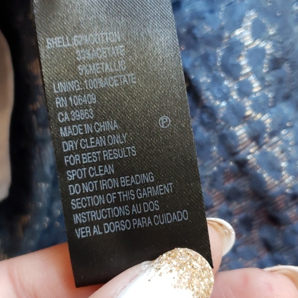 Tahari silver and blue sheath dress - Picture 7 of 8